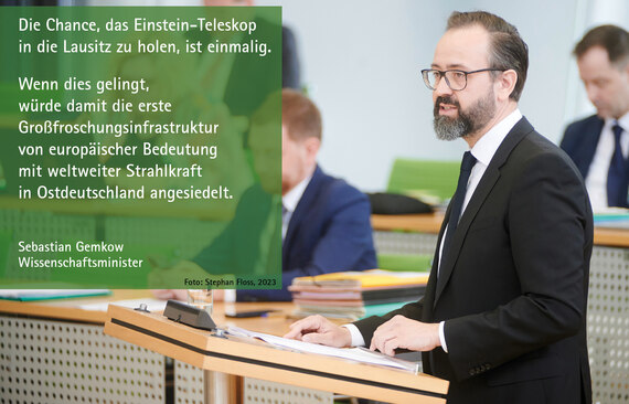 Minister Sebastian Gemkow bei einer Rede im Sächsischen Landtag